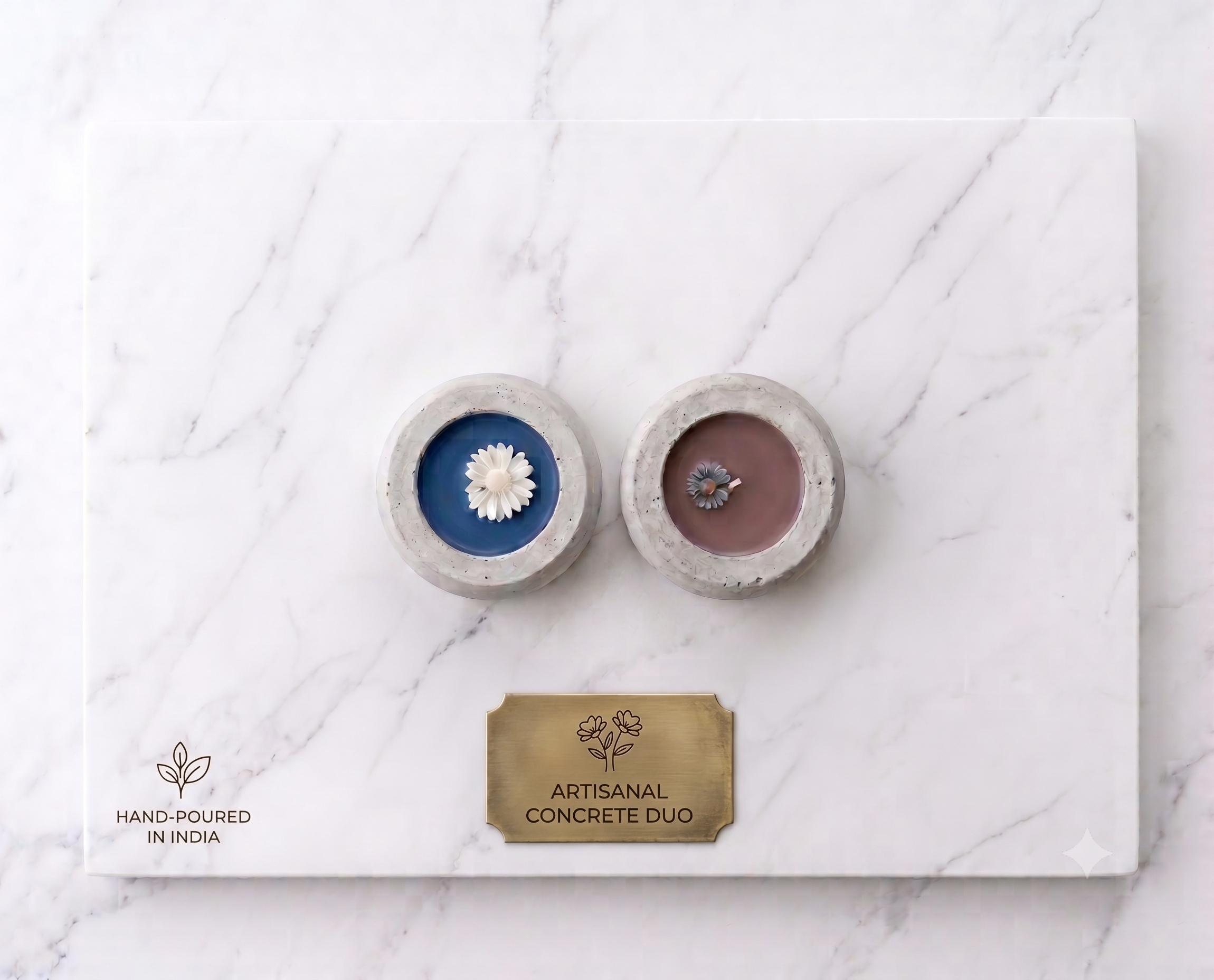 Flora Concrete Candle Duo